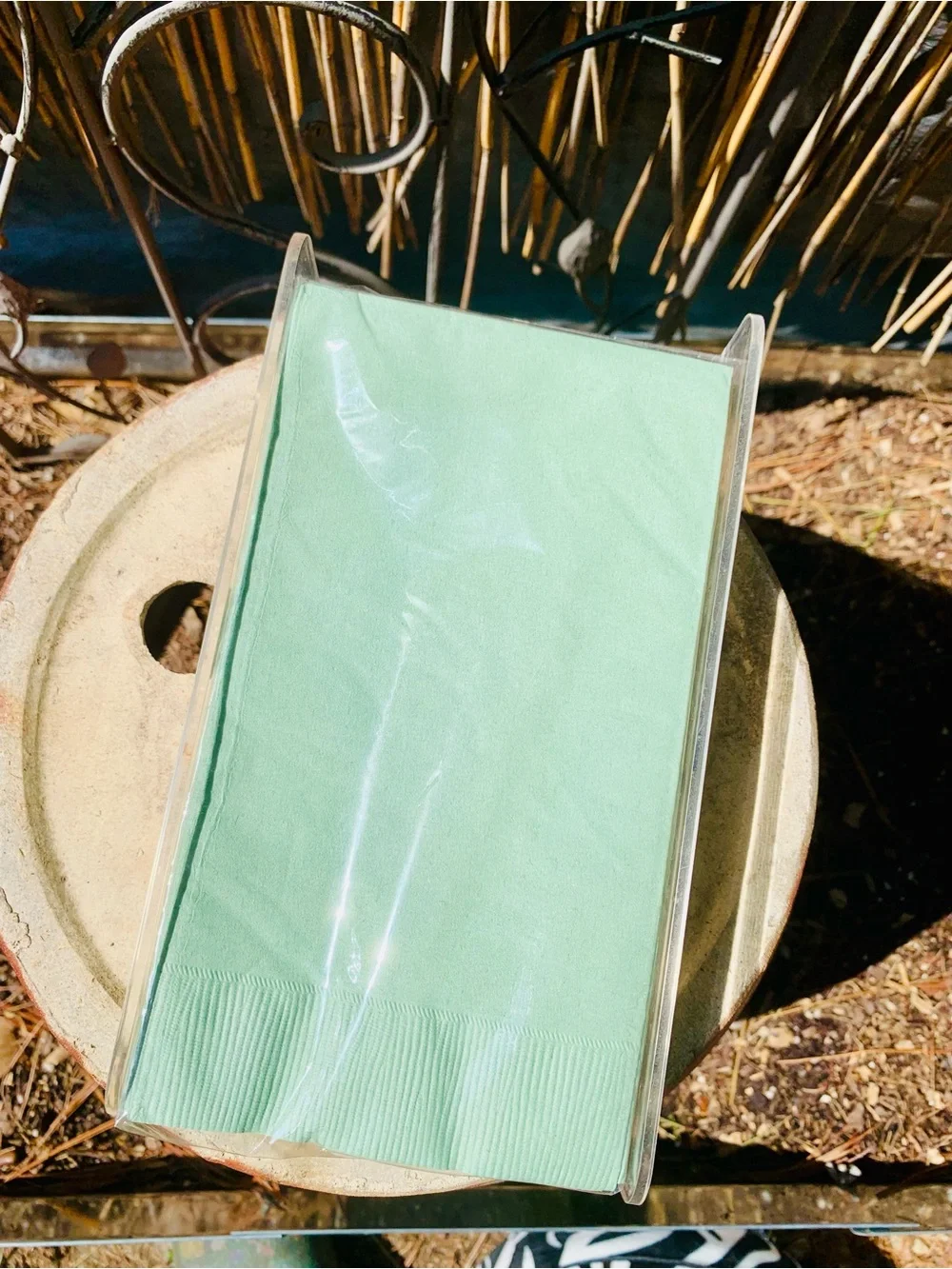 Holder and 2 packs of Mint Green & Floral Guest Towels